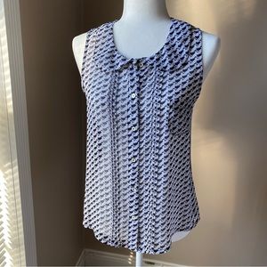 Free people multi-print sleeveless button down blouse